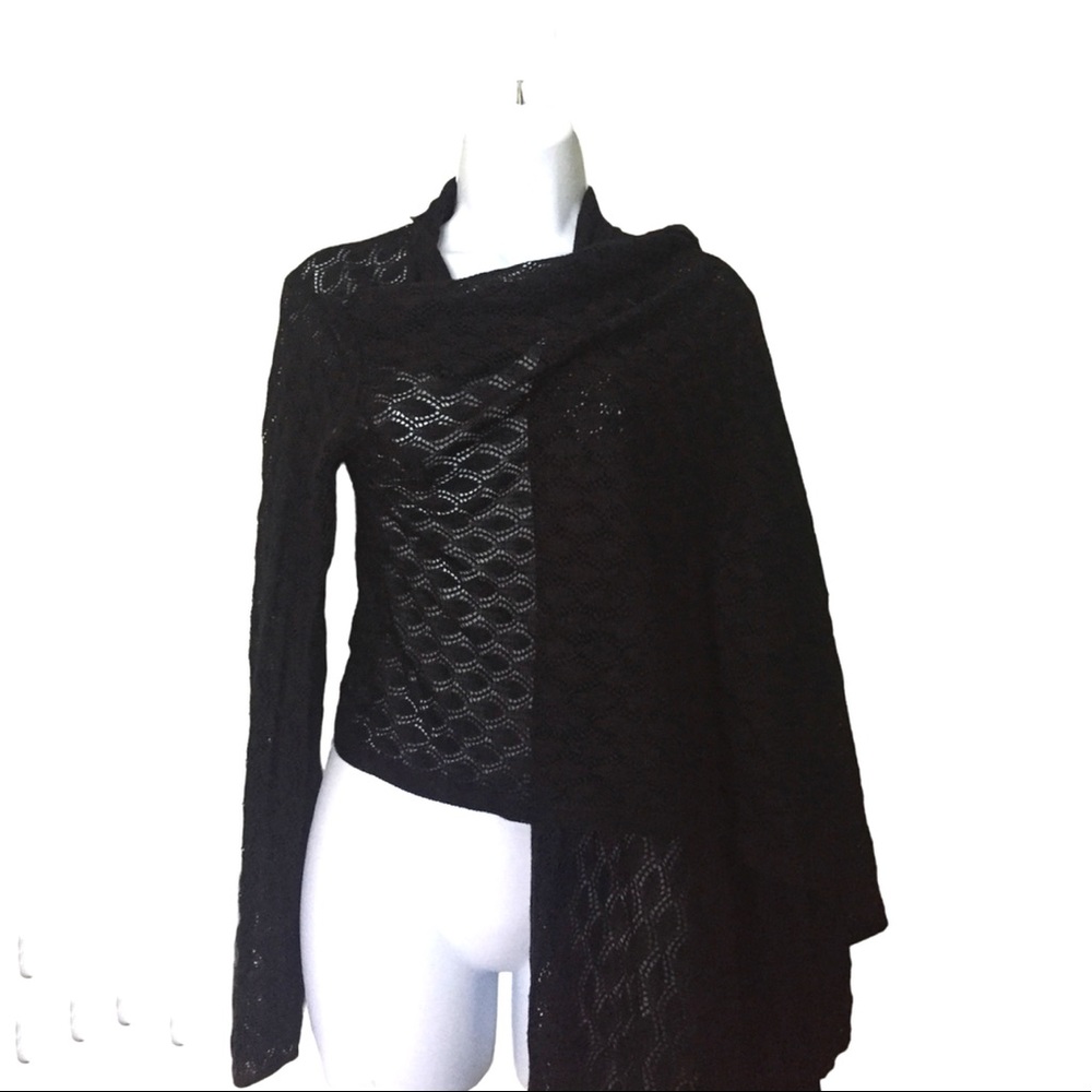 Talbots Open Front Crochet Cardigan